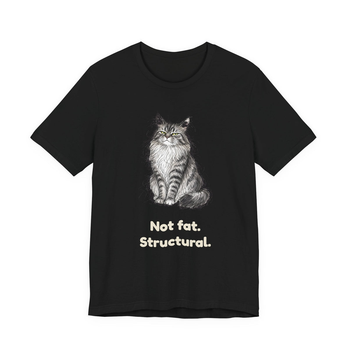 Not Fat. Structural. — Funny Maine Coon Cat T-Shirt