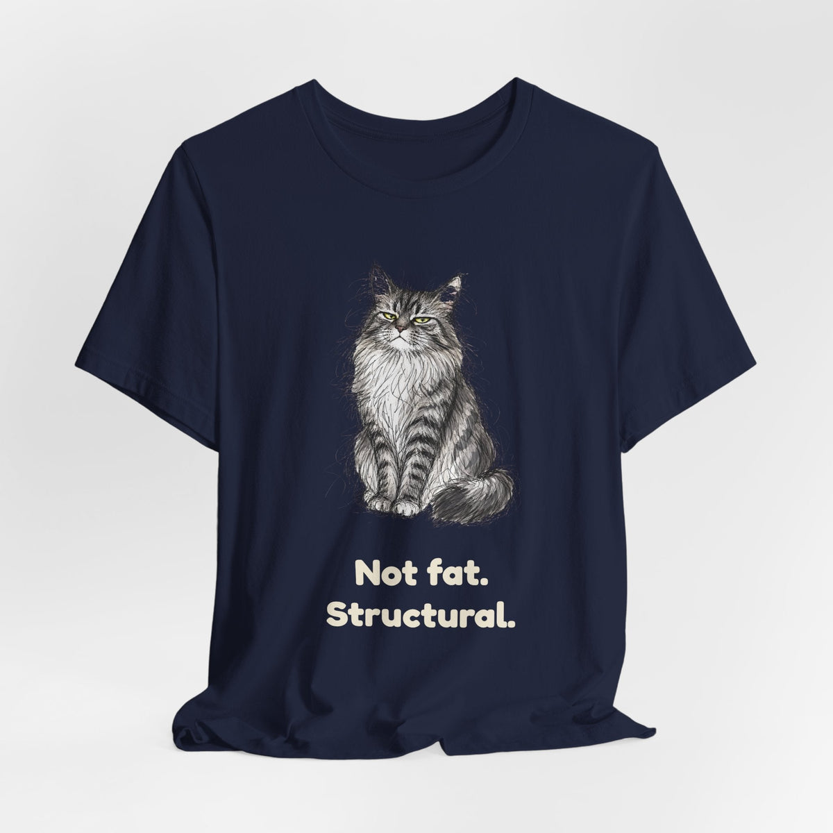 Not Fat. Structural. — Funny Maine Coon Cat T-Shirt